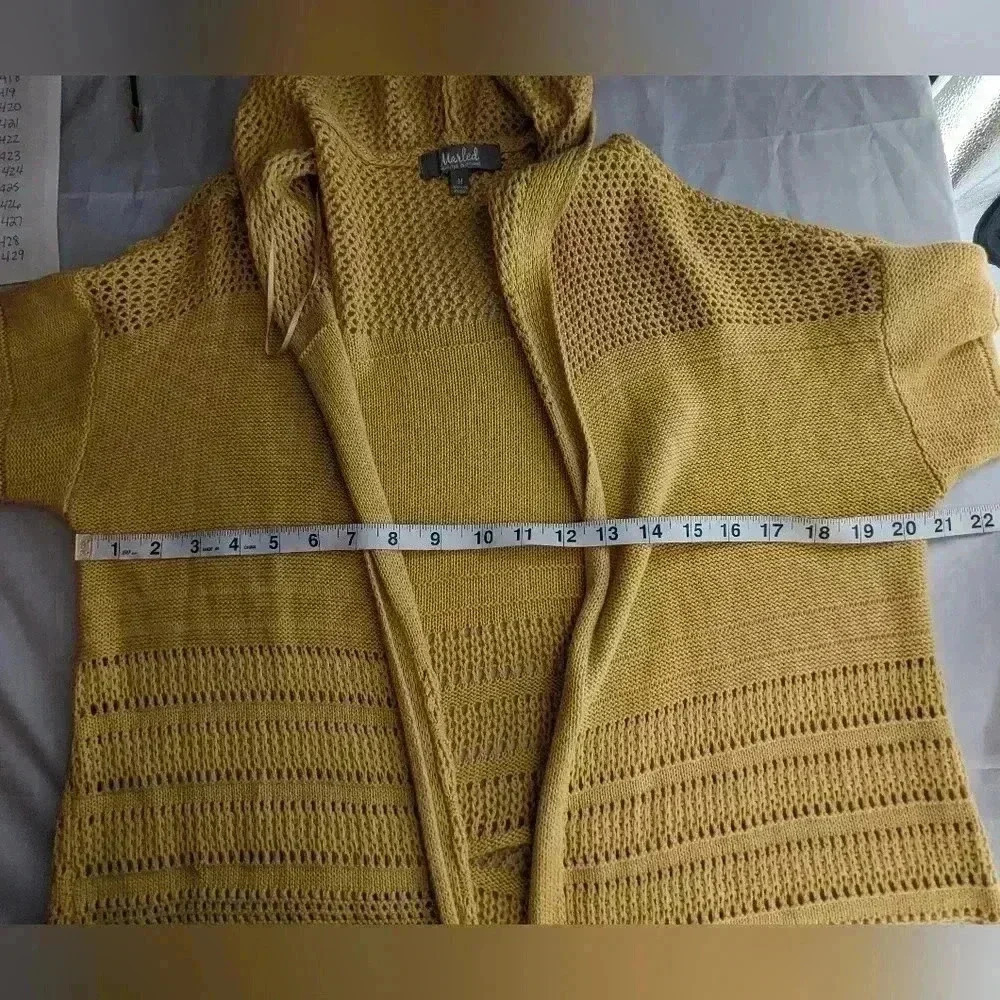 Marled Reunited Clothing Open Front Cardigan M Sahara Sun - Picture 8 of 9